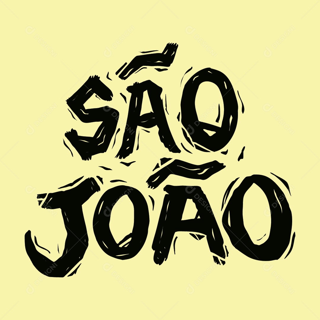 Lettering São João Ilustração Vetor EPS