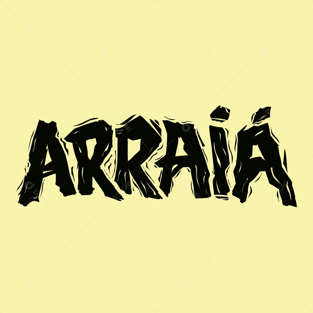 Lettering Arraiá Ilustração Vetor EPS