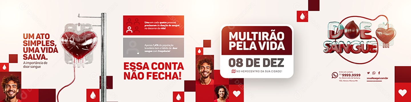 Campanha Publicitaria Doe Sangue Carrossel Um Ato Simples Uma Vida Salva Social  Media PSD Editável