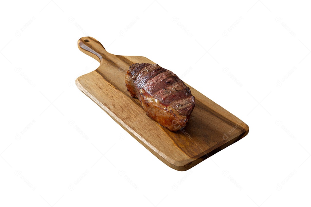 Picanha ou bife do lombo de cima, carne bovina isolada em um fundo branco