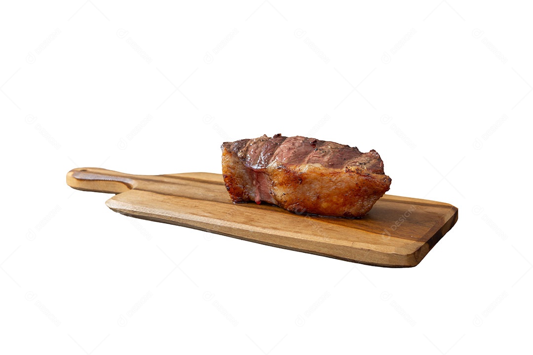 Picanha ou bife do lombo de cima, carne bovina isolada em um fundo branco