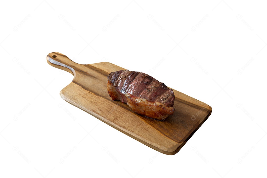 Picanha ou bife do lombo de cima, carne bovina isolada em um fundo branco