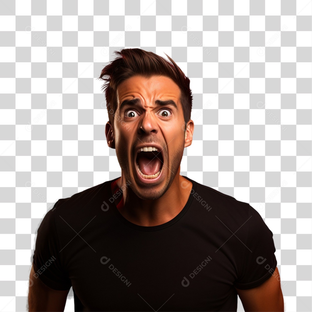 Homem Surpreso com Promoções da Black Friday PNG Transparente