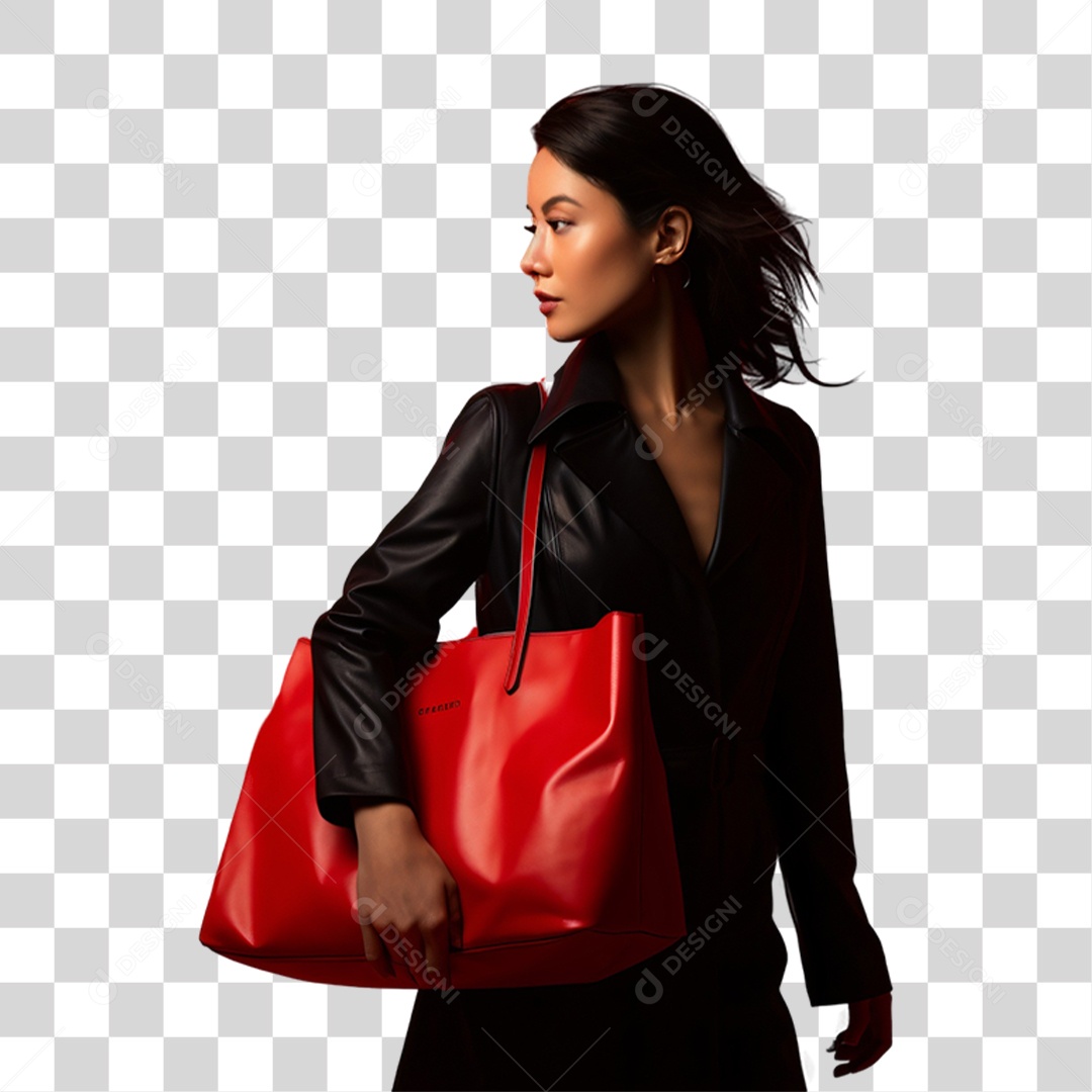 Mulher com Sacolas de Compras da Black Friday PNG Transparente