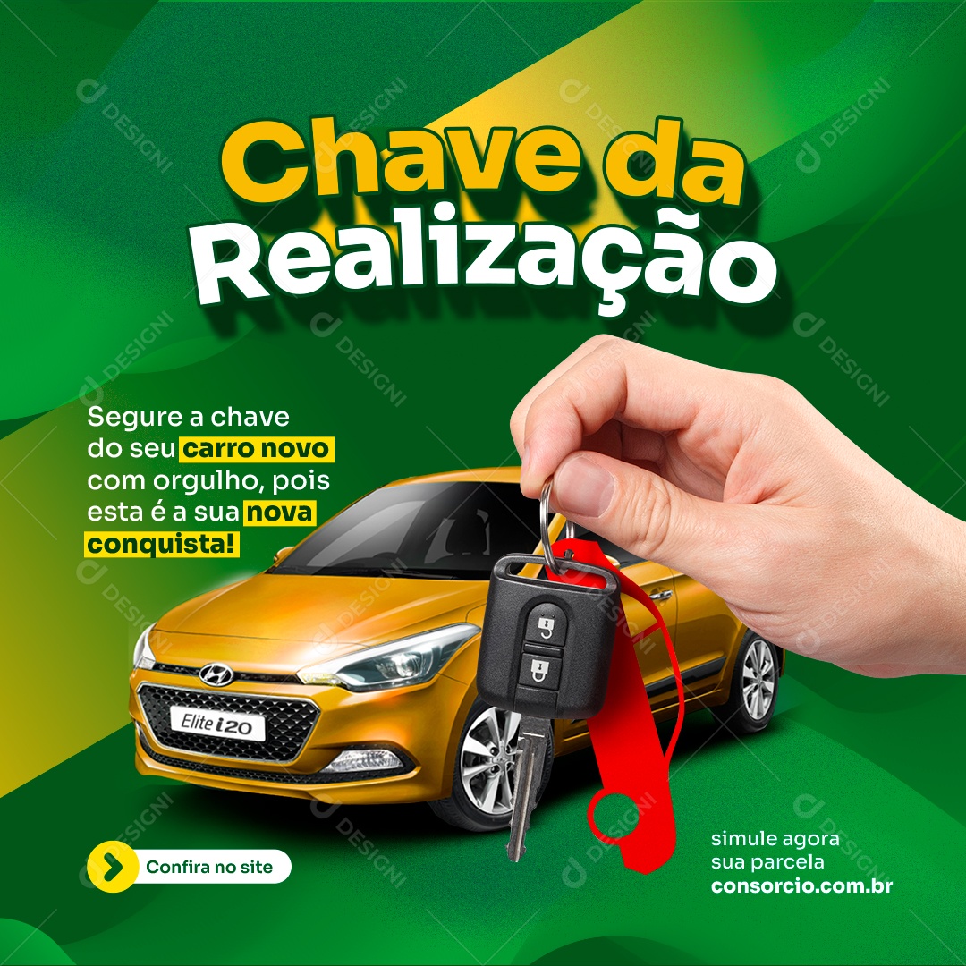 Concessionária Segure a Chave do seu Carro Novo com Orgulho Social Media PSD Editável