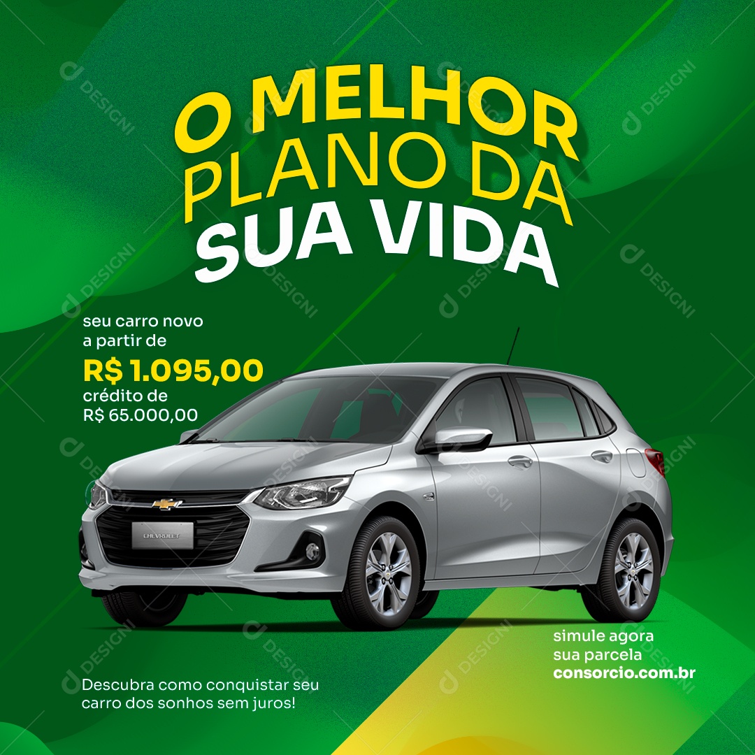 Concessionária o Melhor Plano da sua Vida seu Carro Novo Social Media PSD Editável