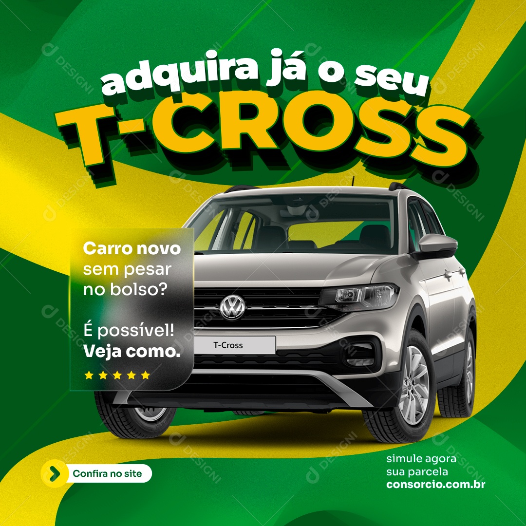 Concessionária Adquira já seu T-Cross Social Media PSD Editável