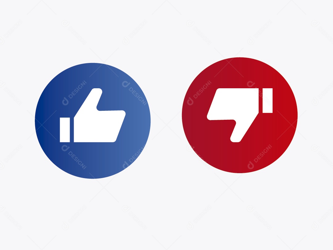 Botão de Like e Deslike Ilustração Vetor EPS