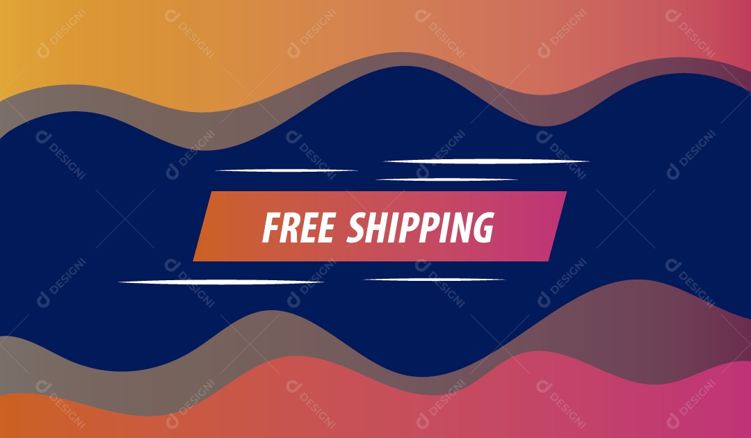 Frete Grátis Ilustração Vetor EPS