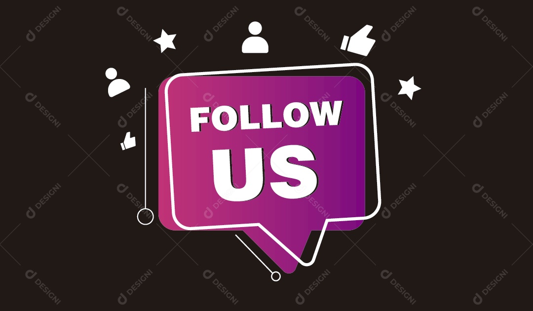 Siga Nos Ilustração Vetor EPS