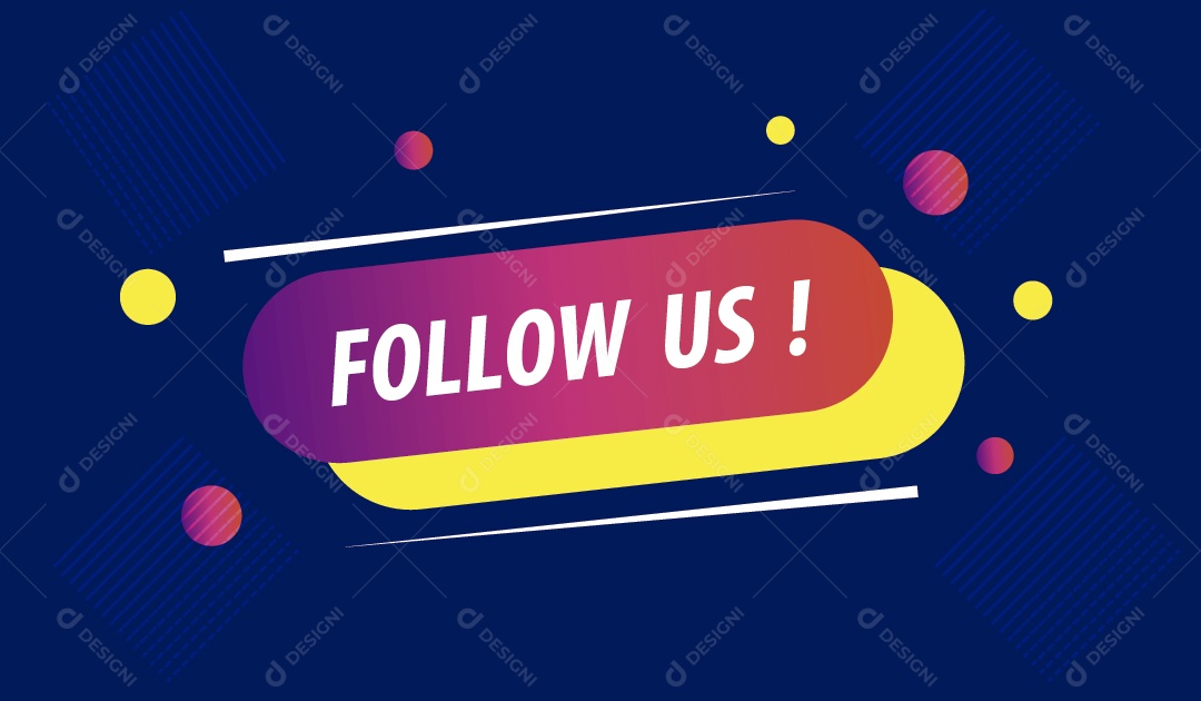 Siga Nos Ilustração Vetor EPS