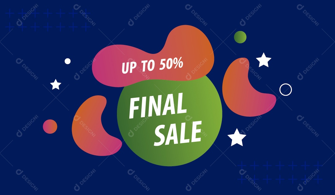 Até 50% de Desconto na Venda Final Ilustração Vetor EPS