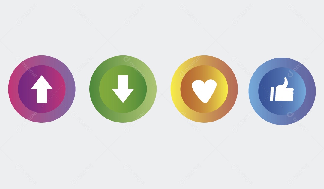 Conjunto de Botes de Redes Sociais Ilustração Vetor EPS