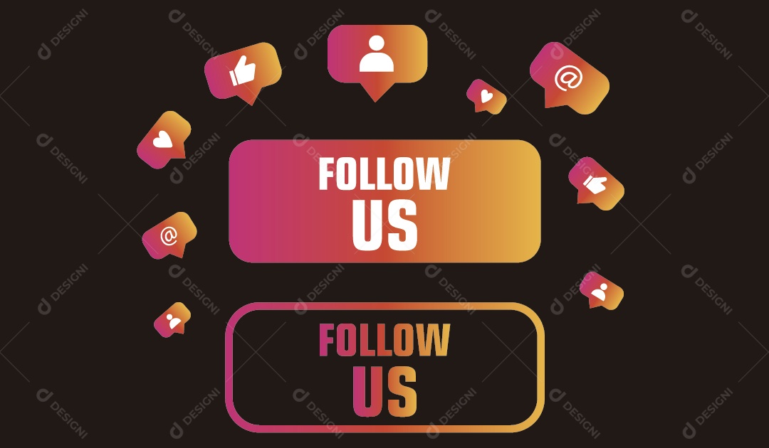 Ícone de Botão Segue Nos Ilustração Vetor EPS