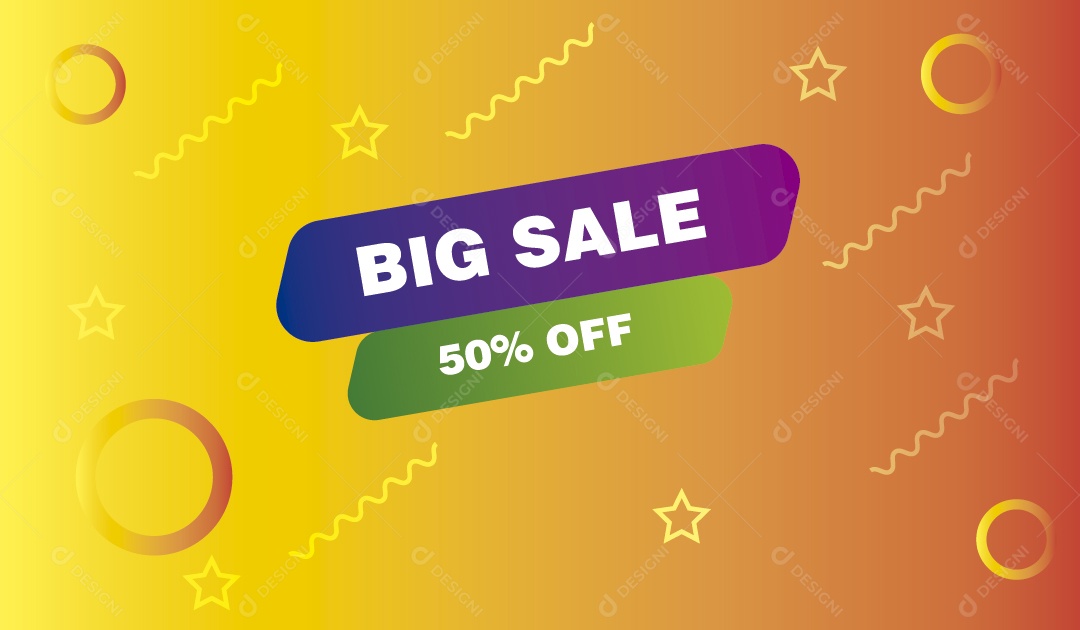 Grande Desconto de 50% Ilustração Vetor EPS