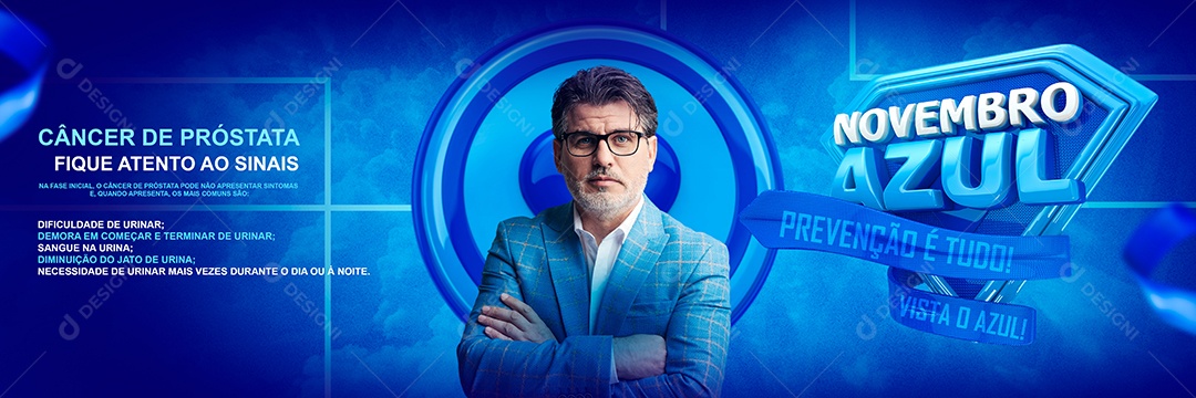 Social Media Carrossel Novembro Azul Prevenção é Tudo PSD Editável