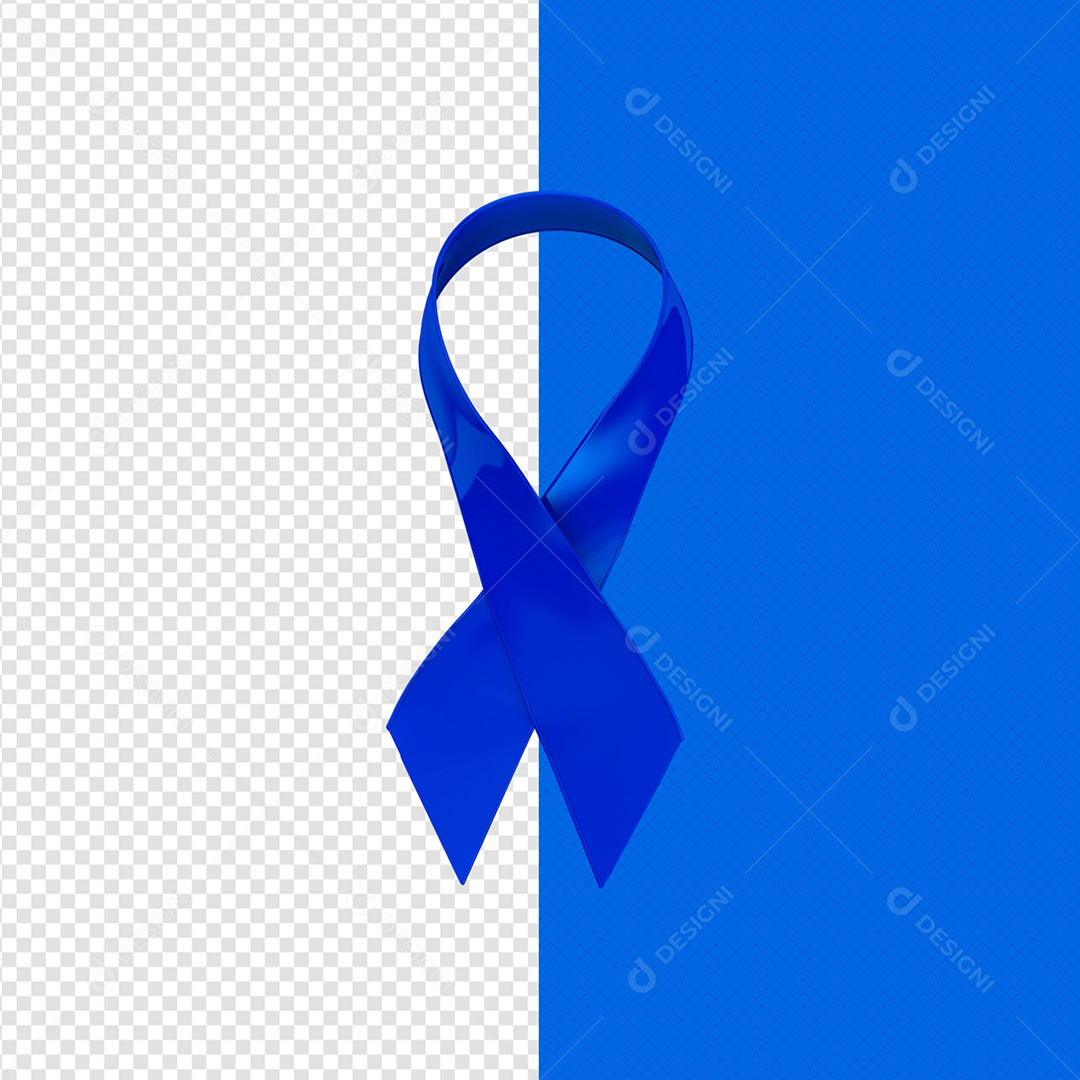 Elemento 3D Fita Azul Novembro Azul Para Composição PSD