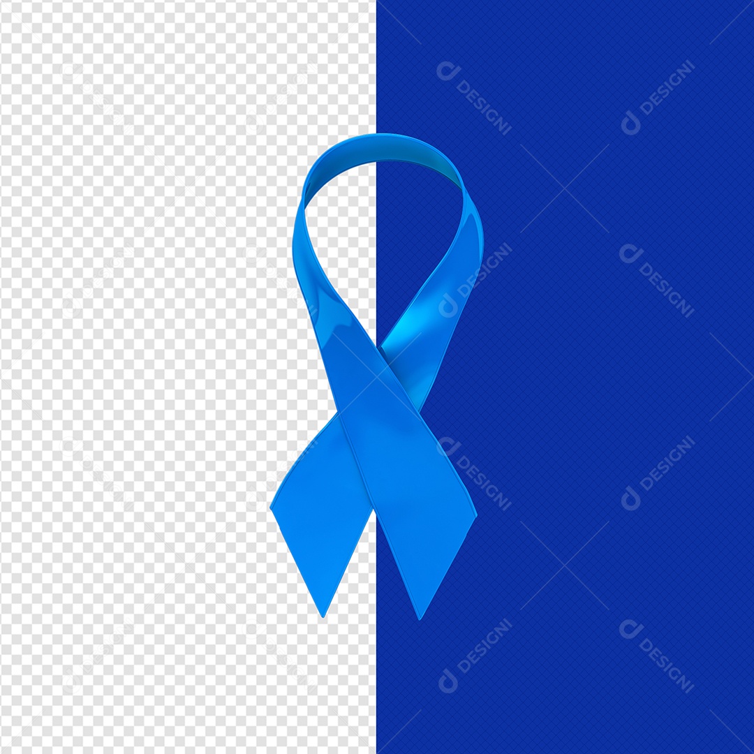 Fita Azul Novembro Azul Elemento 3D Para Composição PSD
