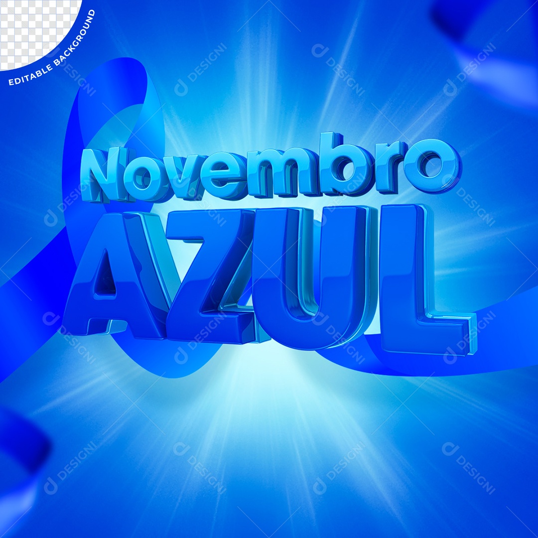 Texto 3D Novembro Azul Para Composição PSD