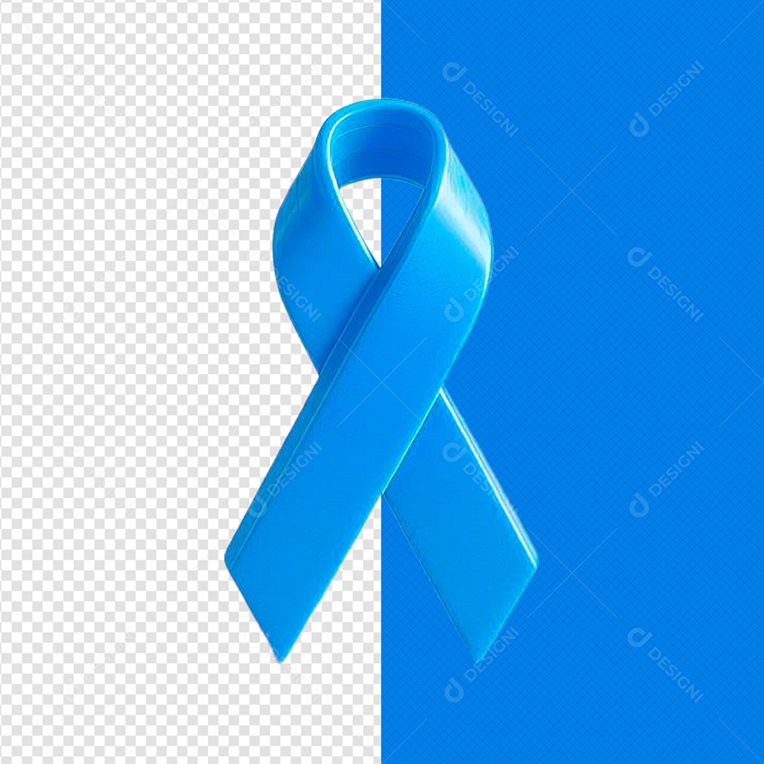 Elemento 3D Fita Novembro Azul Para Composição PSD