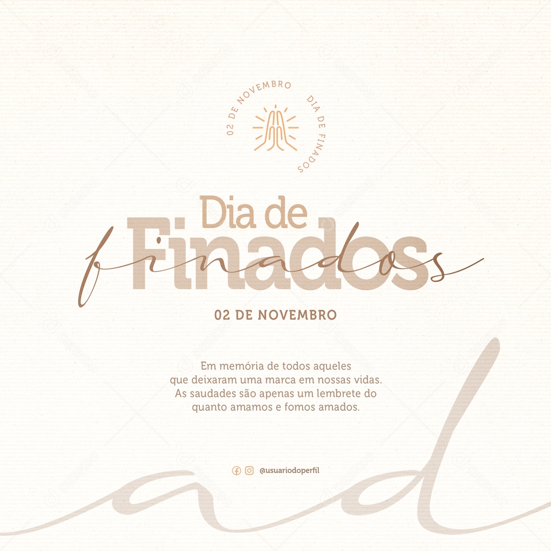 Social Media Dia De Finados 02 De Novembro PSD Editável