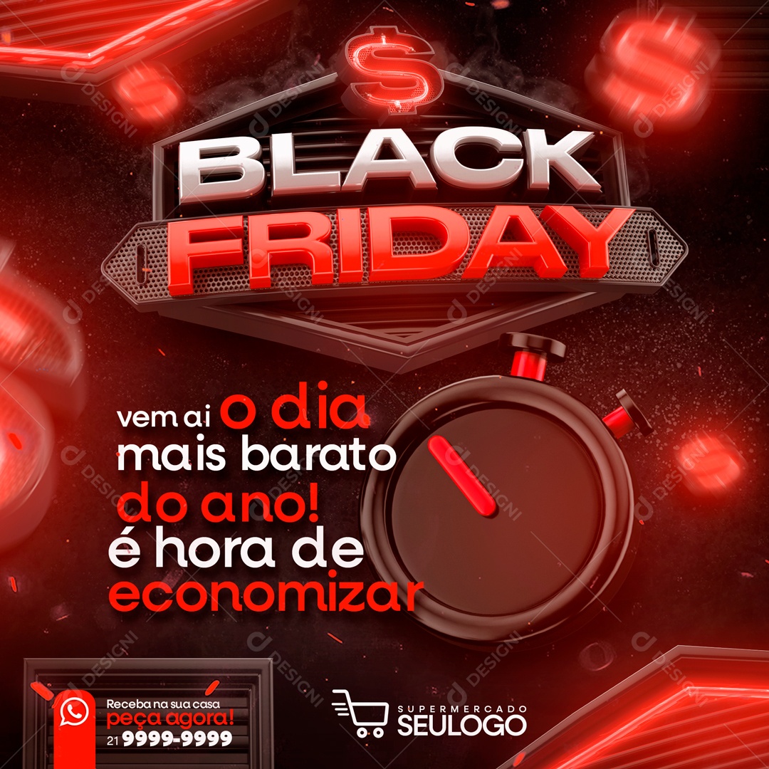 Social Media Black Friday O Dia Mais Barato PSD Editável