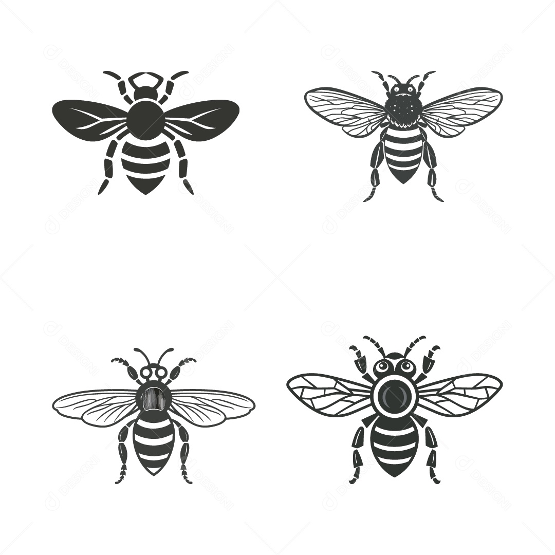 Abelhas Ilustração Vetor EPS