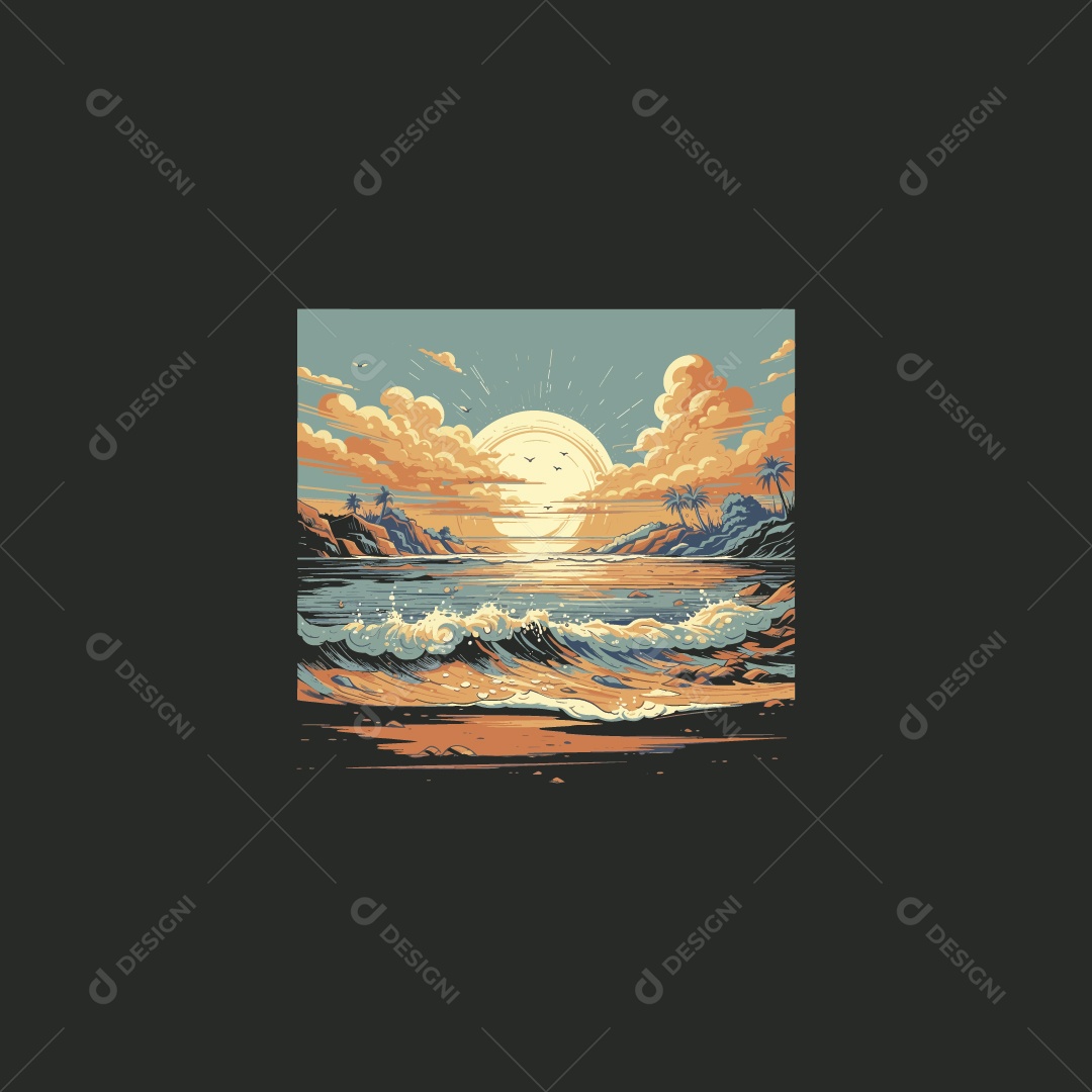 Ilustração de Paisagem Vetor EPS