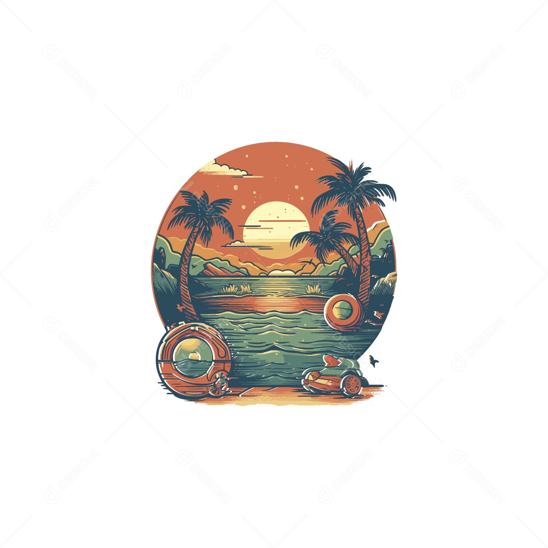 Ilustração de Uma Paisagem Vetor EPS