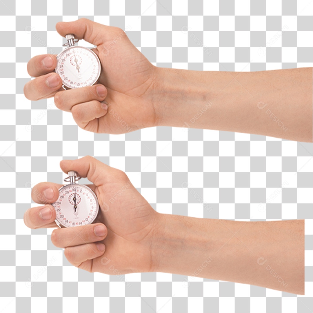 Mãos Segurando Cronômetro PNG Transparente