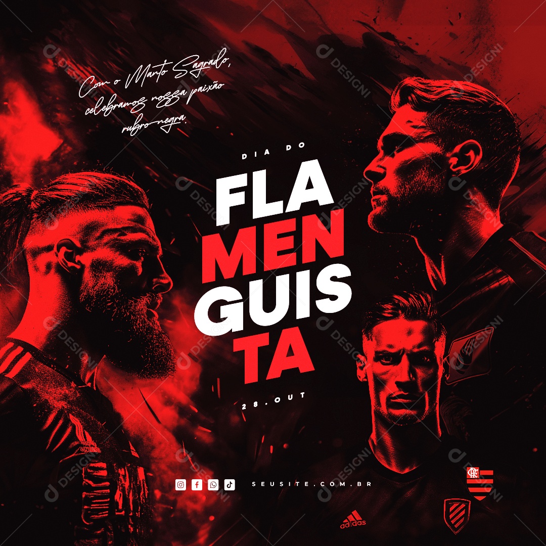 Dia Do Flamenguista Com o Manto Sagrado Celebramos nossa Paixão Rubro Negra Social Media PSD Editável