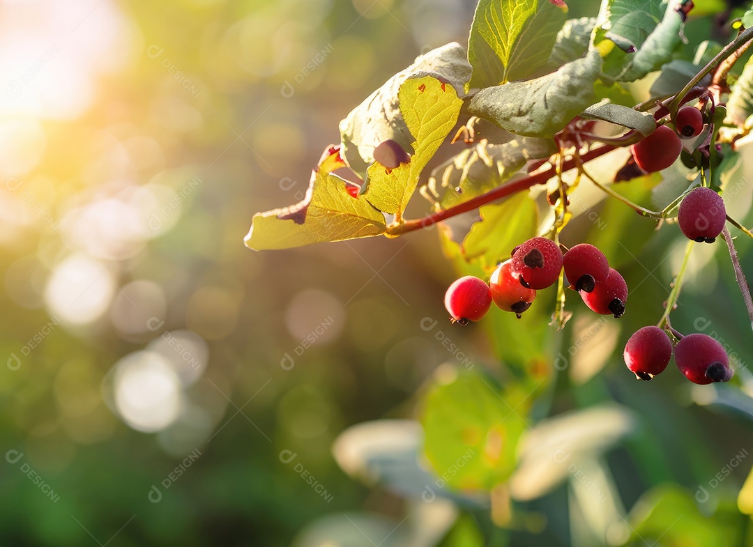 Baga cresce em uma árvore no jardim de colheita