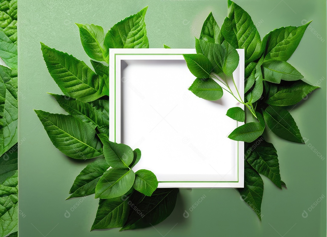 Layout criativo, folhas verdes