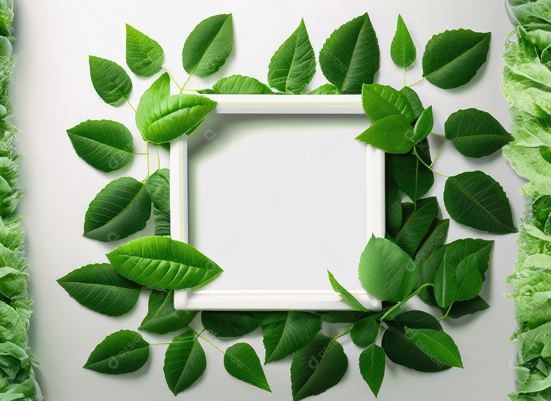 Layout criativo, folhas verdes
