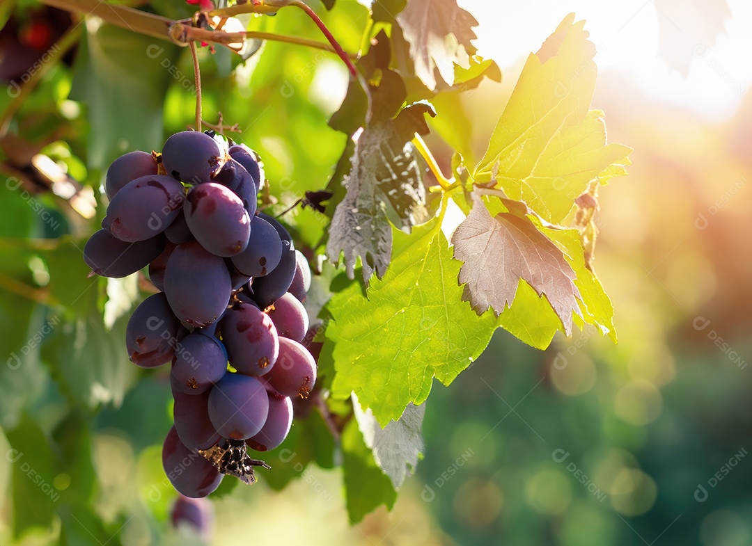 Uvas cresce em uma árvore no jardim da colheita