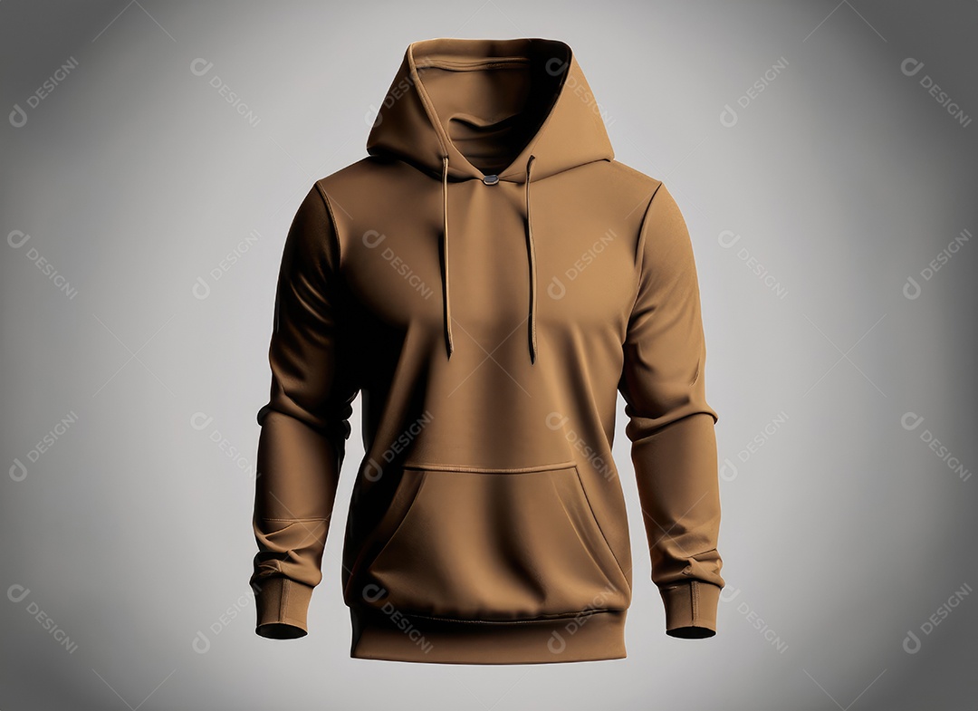 Moletom com capuz Frente e costas Moletom com capuz manga comprida, capuz para maquete de design
