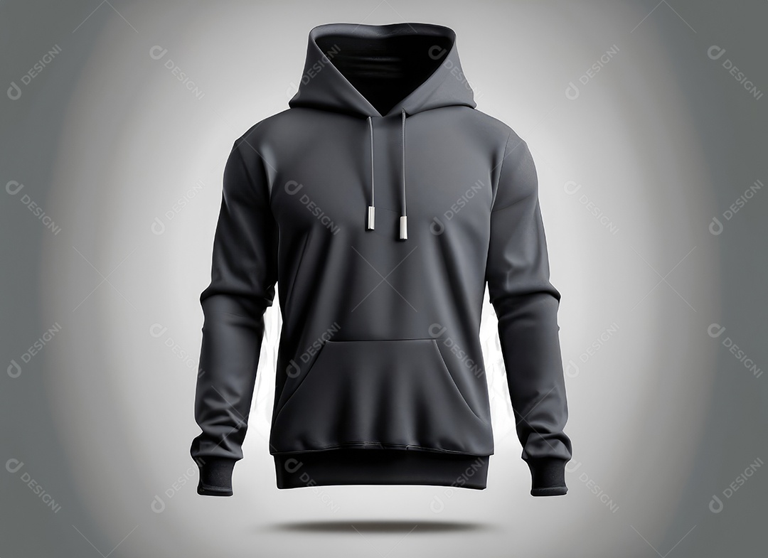 Moletom com capuz Frente e costas Moletom com capuz manga comprida, capuz para maquete de design