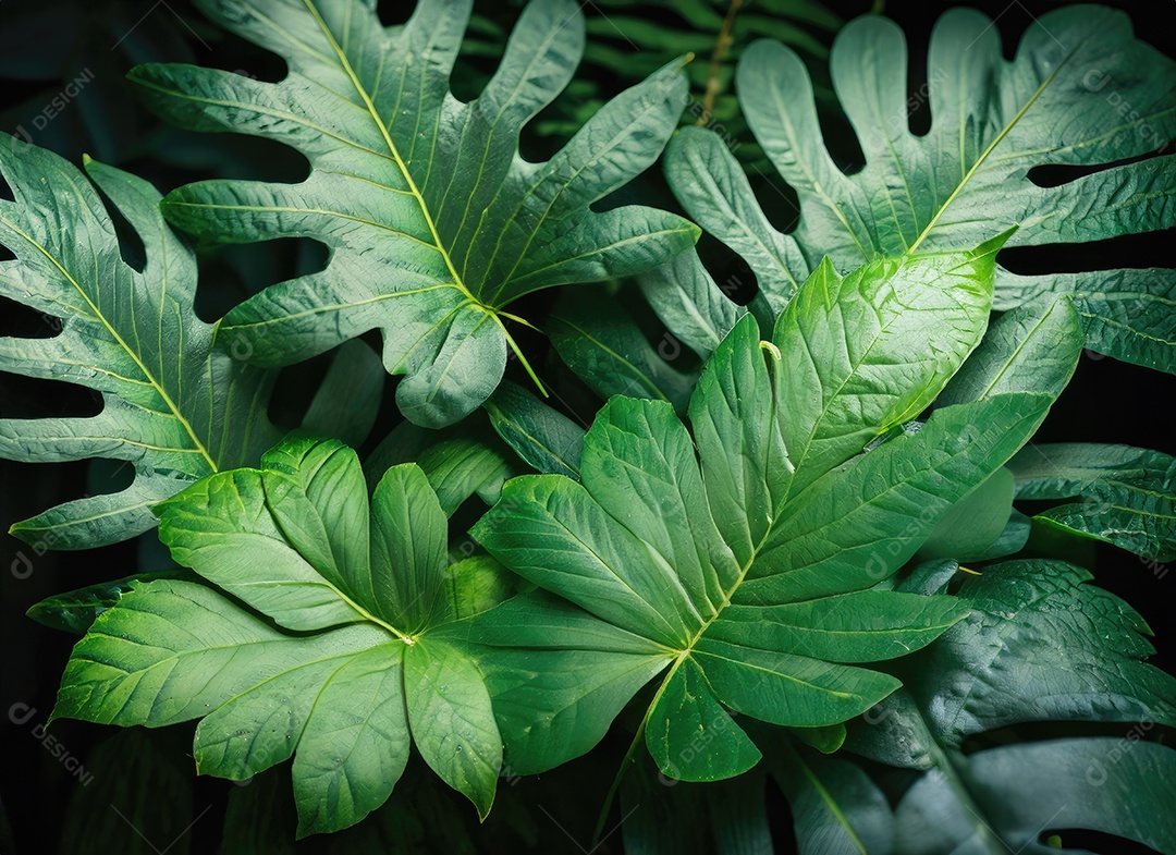 Folhas verdes tropicais