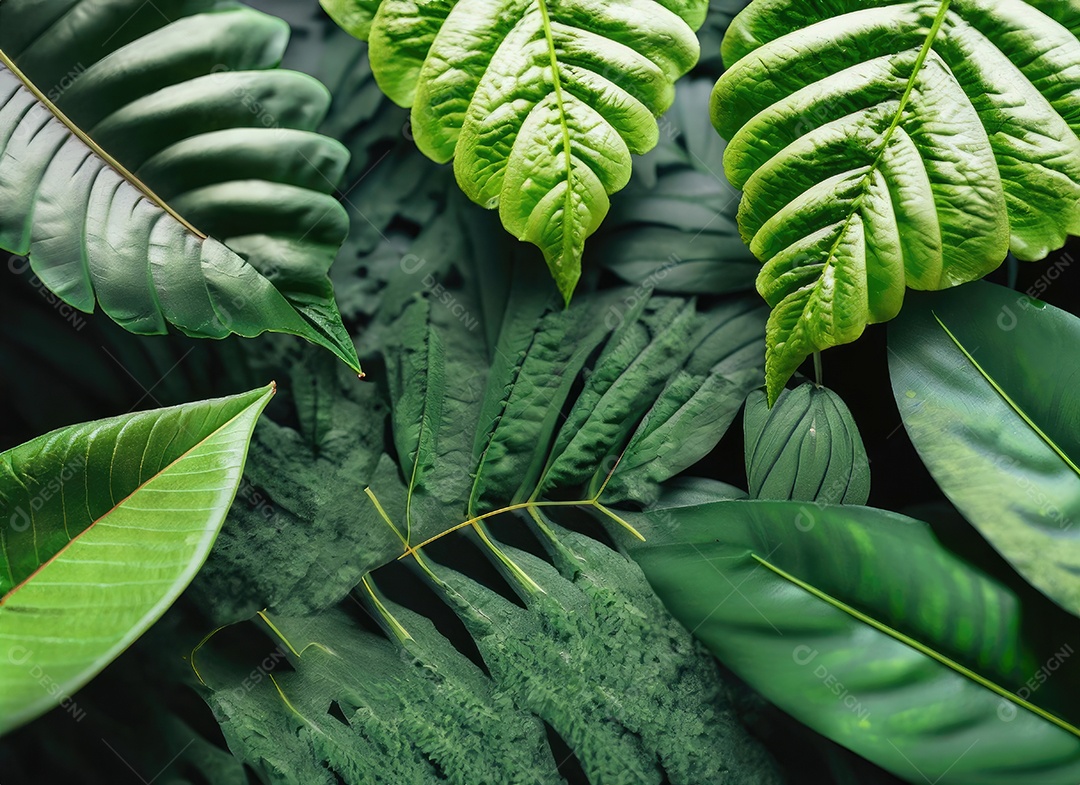 Folhas verdes tropicais