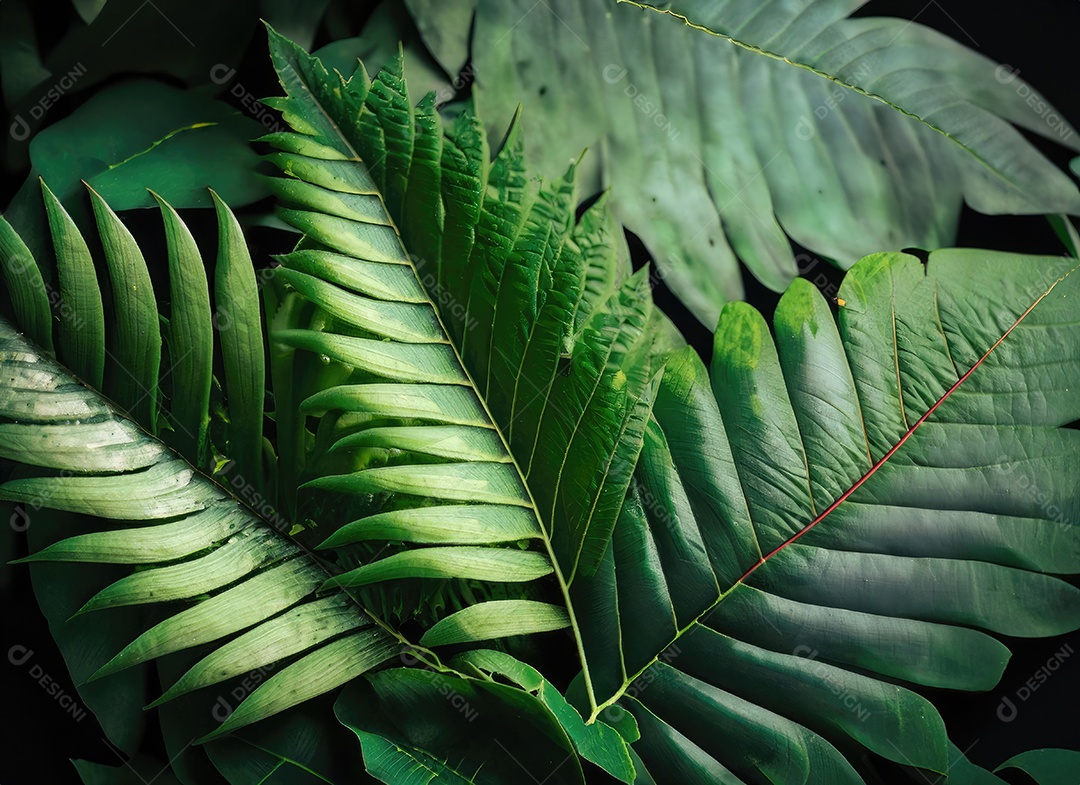 Folhas verdes tropicais