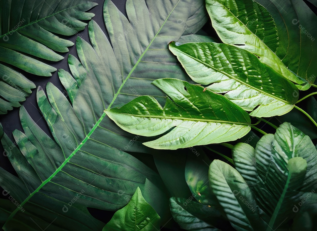 Folhas verdes tropicais