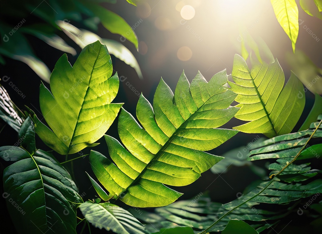 Folhas verdes tropicais