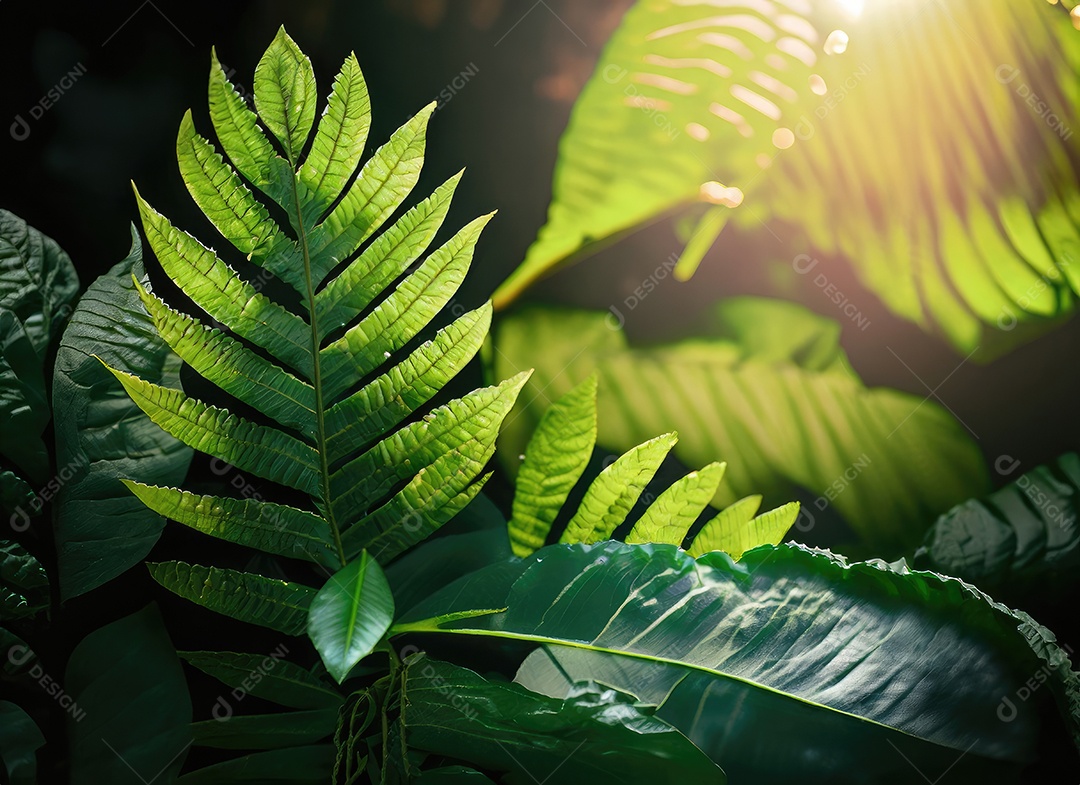 Folhas verdes tropicais