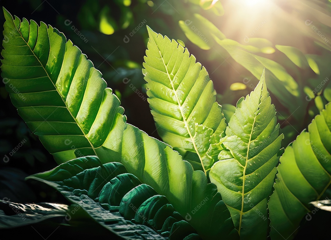 Folhas verdes tropicais