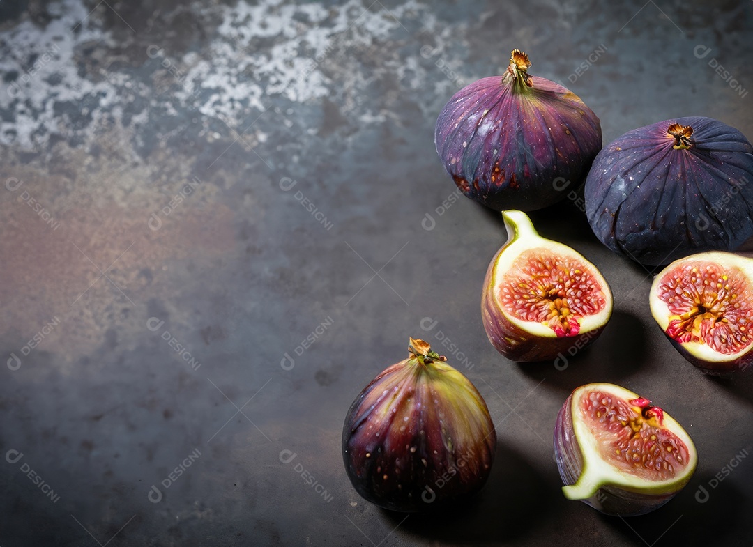 Alguns figos em um cimento velho