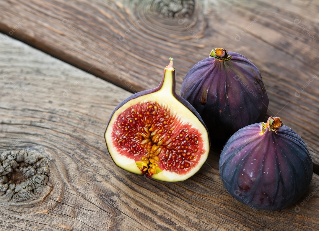 Alguns figos em um cimento velho