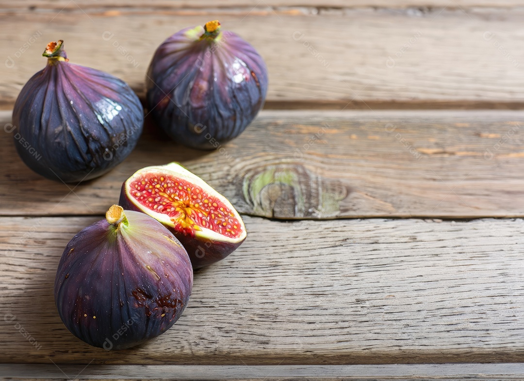 Alguns figos em um cimento velho