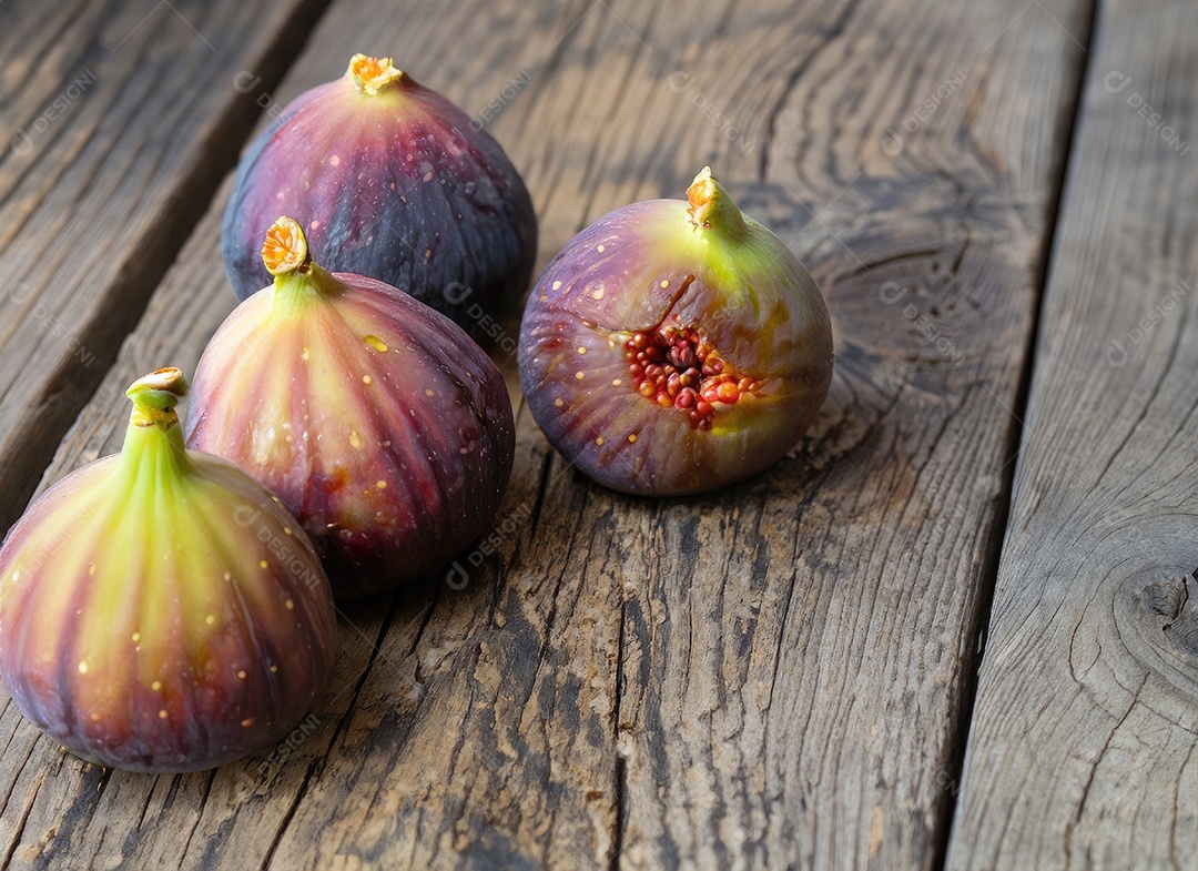 Alguns figos em um cimento velho