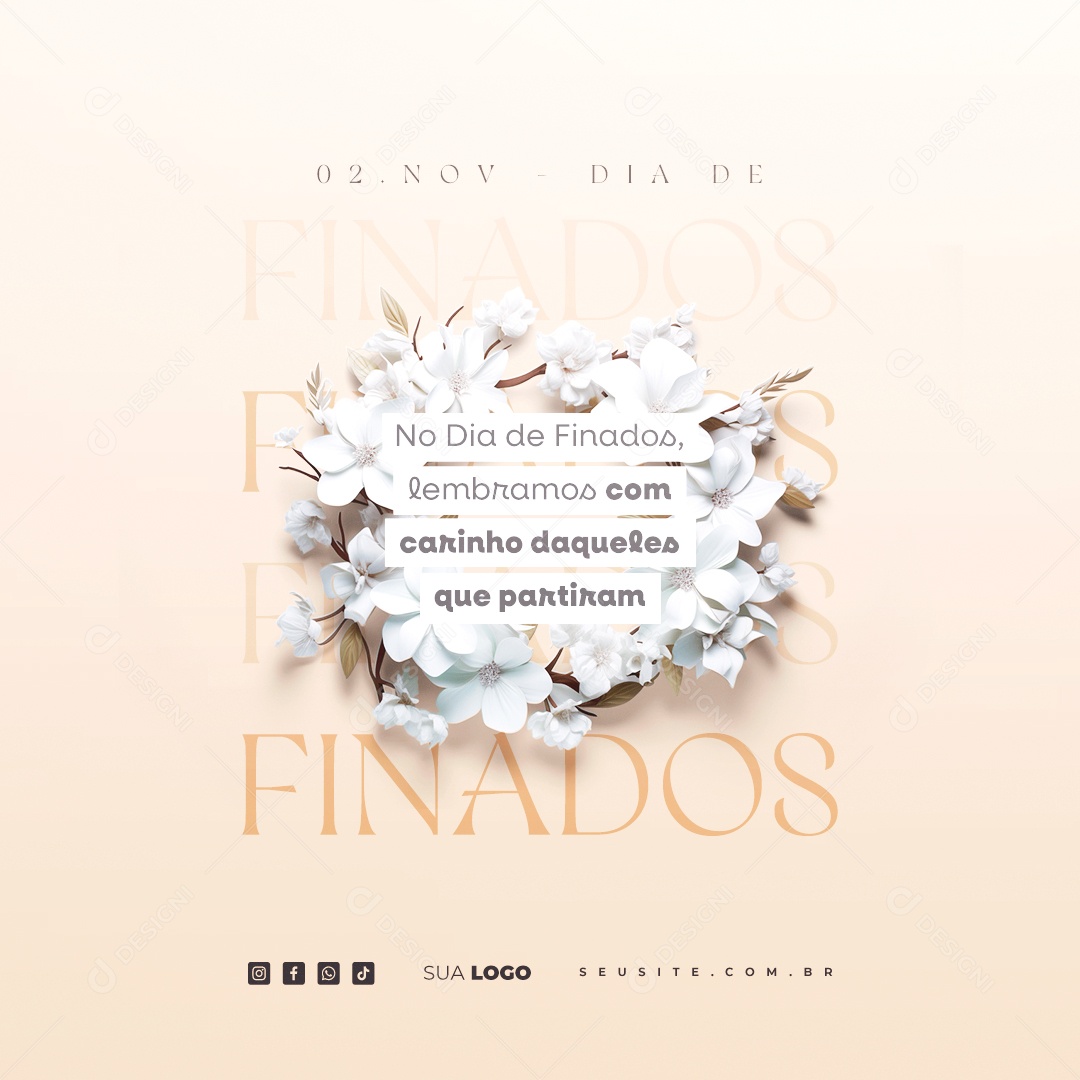 Dia de Finados Lembramos com Carinho Daqueles que Partiram Social Media  PSD Editável