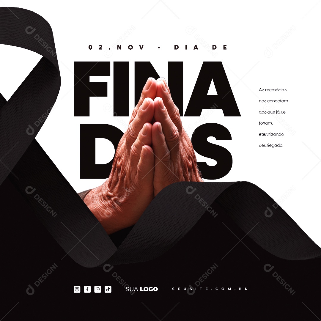 Dia de Finados As Memórias nos Conectam aos que Já se Foram Social Media PSD Editável
